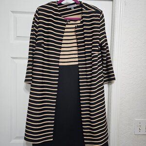 danny and nicole sz18 tan and black dress with jacket (2pcs)